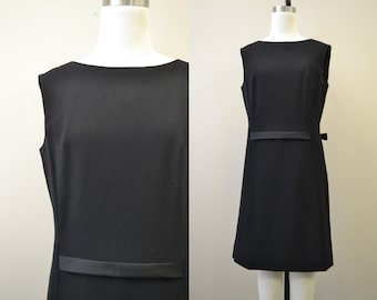 1960s Black Shift Dress with Bow Detail