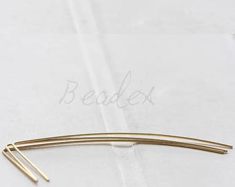 100 Pieces / Brass Plated / Steel Base / Earring Hooks / Earring Wire / V Shape (C3570//V15)