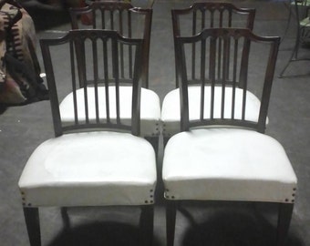 1940'S MAHOGANY LEATHER CHAIRS