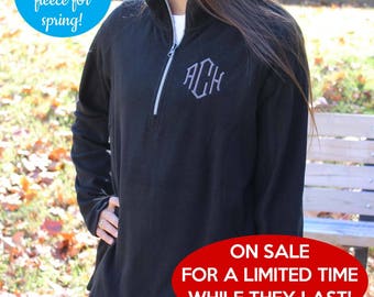 Closeout Sale while they last! Monogrammed Fleece Pullover - Fleece Half Zip Jacket - Women's Microfleece - Lightweight fleece pullover