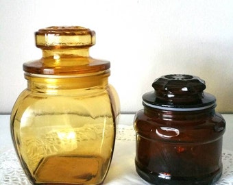 Vintage Apothecary Vintage Amber Apothecary Amber Glass Jar Brown Apothecary Brown Glass Vintage Cannisters Vintage Jar Vintage Storage