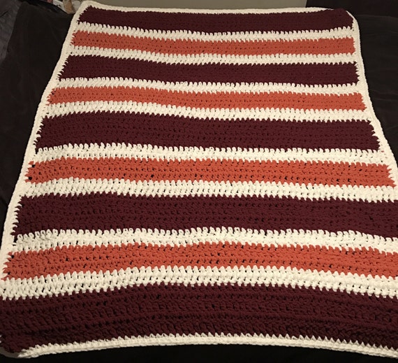 Virginia Tech Throw Blanket Crocheted