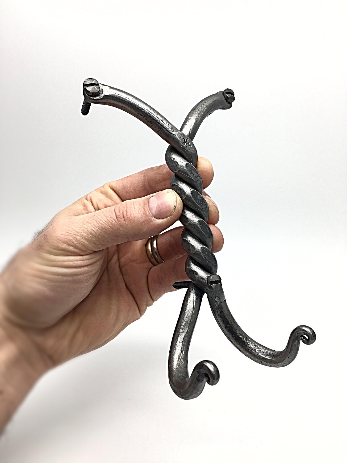TWISTED DOUBLE HOOK Original Design Hand by Blacksmith Naz