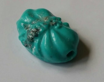 Hand carved natural Arizona Sleeping Beauty Turquoise Butterfly Focal Bead