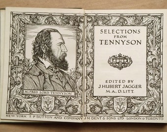 Tennyson Poetry Book Selections from Tennyson 1920s vintage book