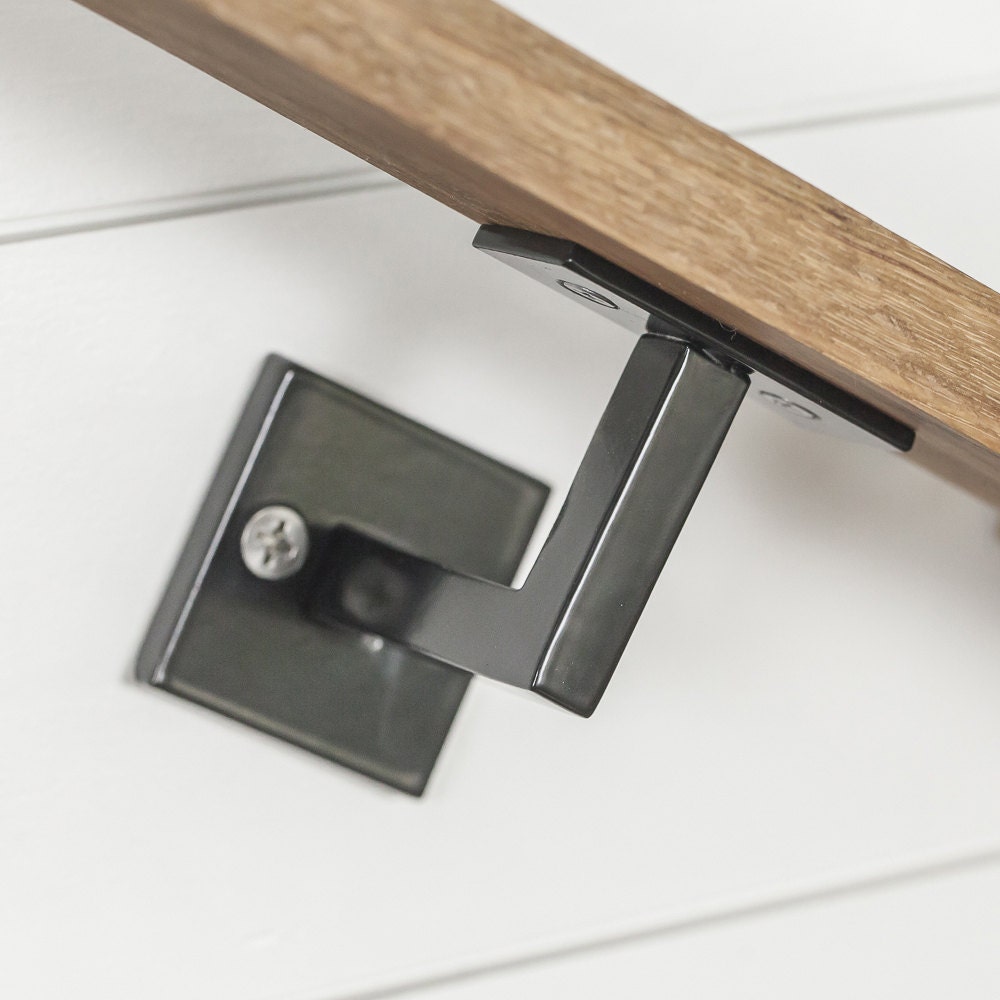 Minimal Handrail Bracket Solid Steel Square Bar