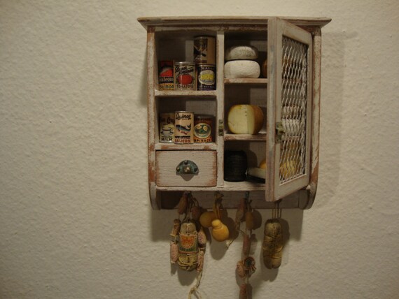 Cocina gabinete de pared miniatura casa de muñecas
