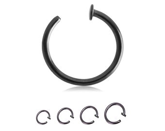 Hematite Open Nose Hoop Half Nose Ring Choose Your Size 1/4" 9/32" 5/16" 3/8" & Gauge 20G 18G