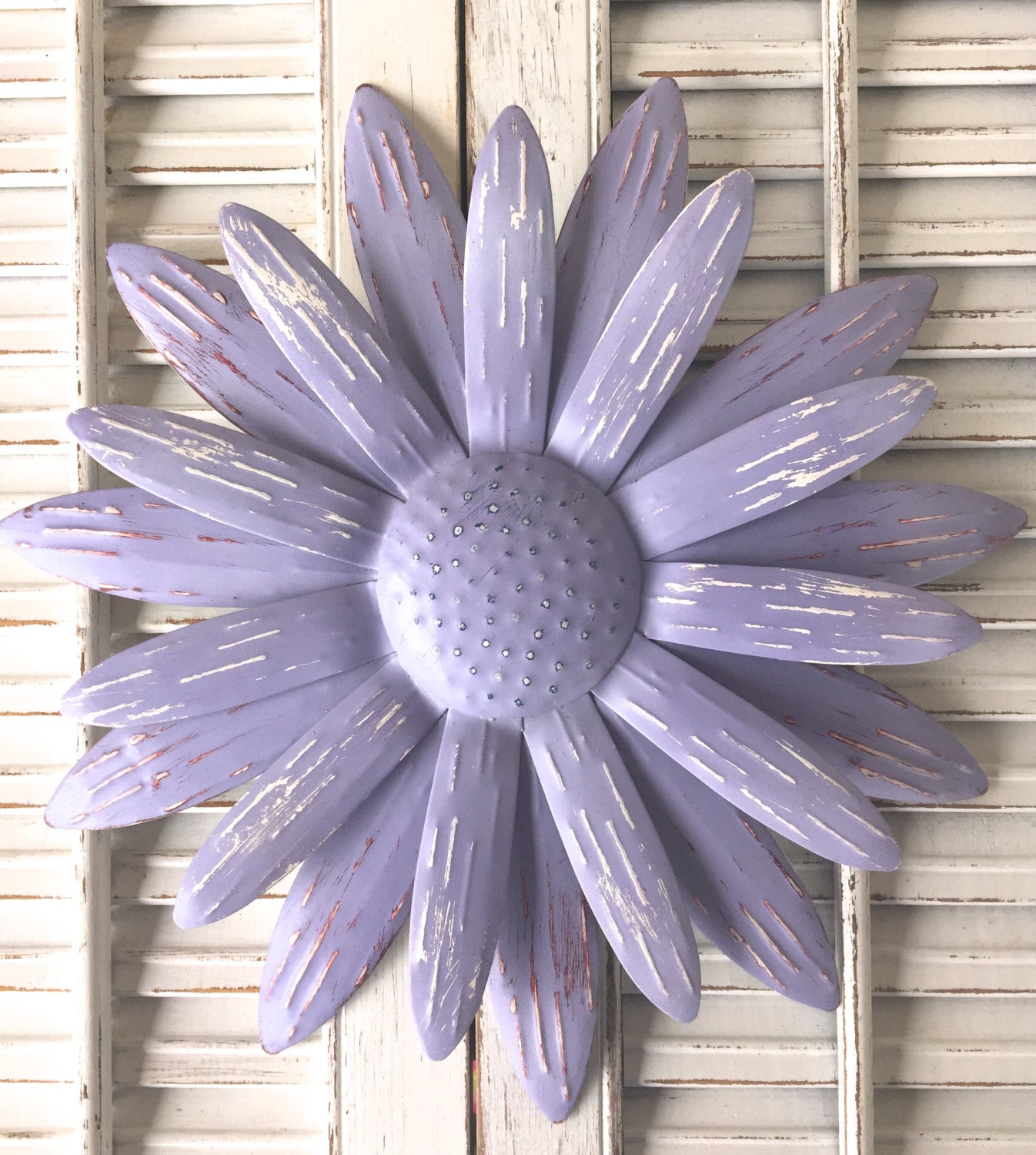 Metal Flower Wall Art Purple Lavender White Metal Yard