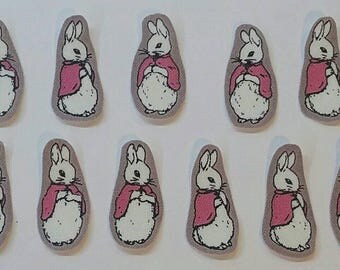 Peter Rabbit Iron on Appliques Patches Fabric Motifs Iron on or Sew on patches/embellishments/transfers - Beatrix Potter Motifs