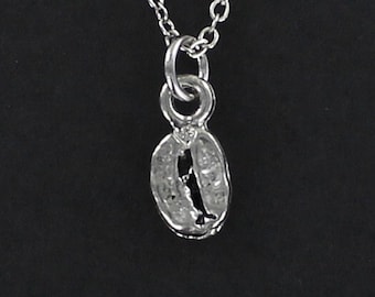 Coffee Bean Necklace - Pewter Charm on a FREE Plated Chain