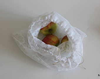 1 VEGAN Zero Waste Fresh Produce Bag / Draw String Bag / Bulk Shopping Bag / Breathable Bag