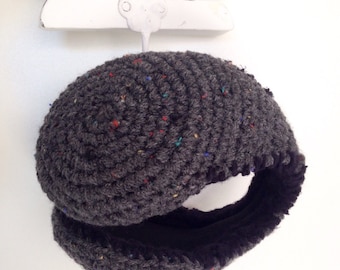 Grey tweed earmuffs, christmas gifts, winter accessories, for her, for him, anthracite tweed earmuffs, made in spain, ears warmer