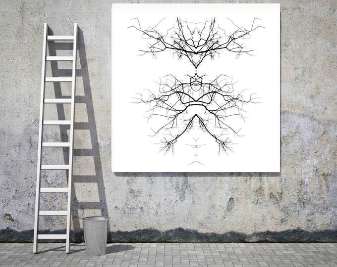 Forest Creature-5. Abstract Black and White, Unique Abstract Wall Decor, Large Contemporary Canvas Art Print up to 48" by Irena Orlov