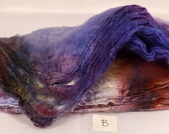 Hand- dyed silk hankies - ( 1.3 oz.)