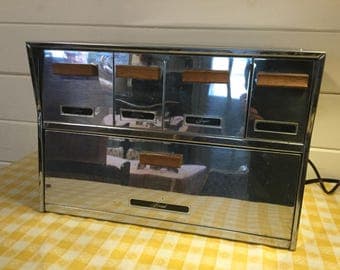 Vintage Bread Box - Stainless Steel Bread Box - Wall or Counter Krestline Bread Keeper - Vintage Chrome Bread Box - Retro Bread Box
