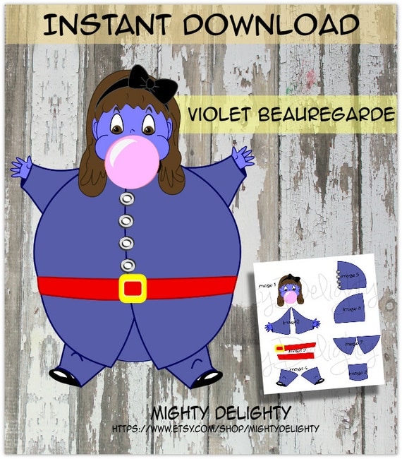 Willy Wonka Violet Beauregarde oversized decoration for party