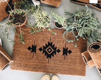 Desert Vibes Natural Hand Painted Door Mat
