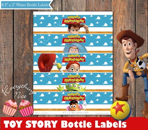 toy story woody water bottle labels wrappers instant download
