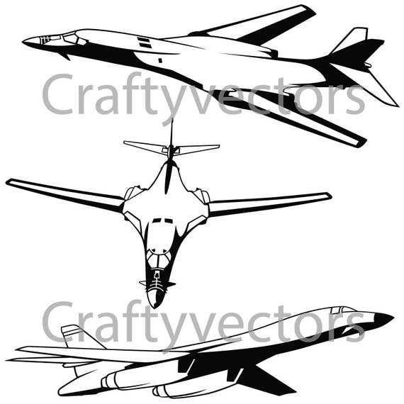 Rockwell B-1 Lancer Bomber Vector File SVG