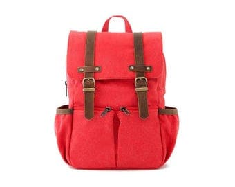 Kids Backpack / Canvas Backpack / Kids Bag / School Backpack / Anti-Lost / Red Canvas / CITYKID