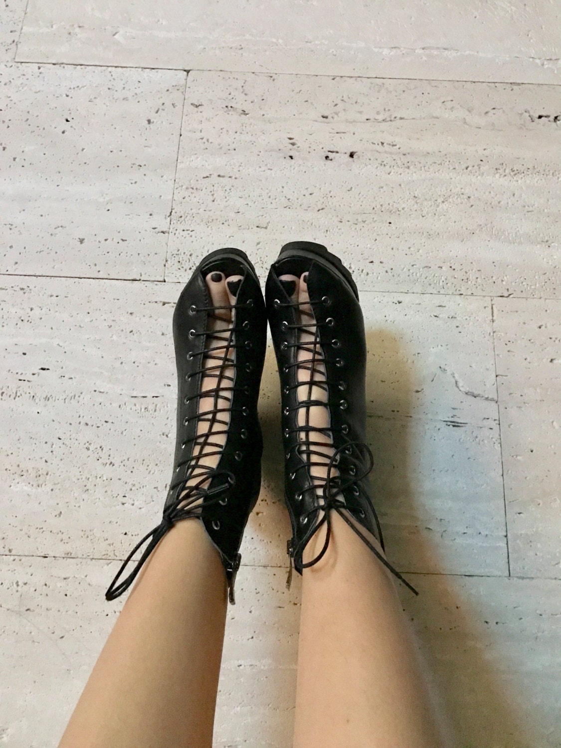 genuine leather wedge