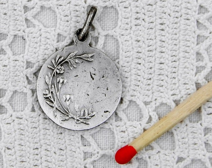 Antique Silver Plated Saint Joseph and Baby Jesus Medallion, Religious Jewelry, Catholic Pendant, Charm, Religion, Christian, Religious Antique Silver Plated Saint Joseph and Baby Jesus Medallion, Religious Jewelry, Catholic Pendant, Charm, Religion, Christian, Religious