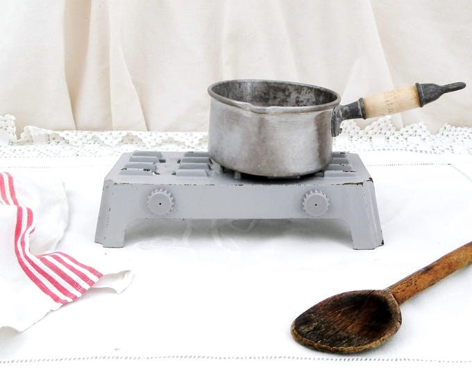 Vintage Small Cooking Pan / Pot with Wooden Handle, Toy Saucepan from France, French Kitchen, Child's Play House, Doll's House, Retro