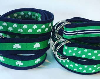 Shamrock Belt / Irish Belt / Clover Belt / St Patricks Day Belt / Green Belt / Canvas Belt / Mens Belt