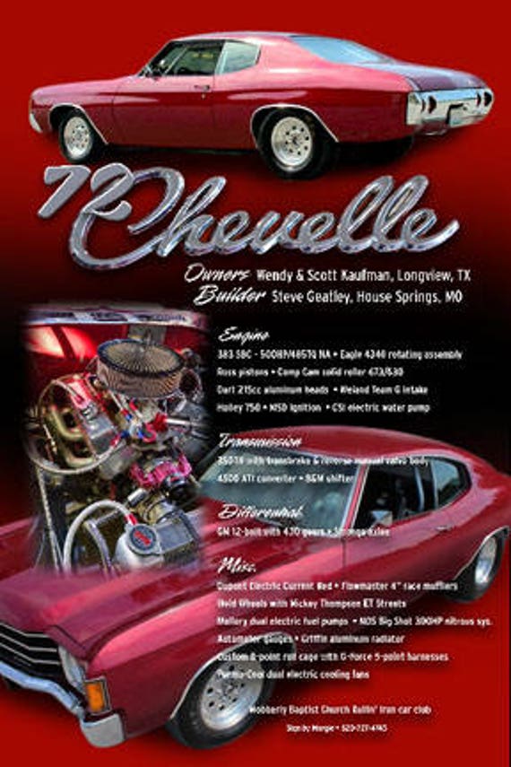 Show Car Display Signs for your classic car