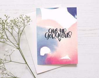 Cute Anniversary Card: Aye-Up Gorgeous // Just Because // I Love You // Valentines Card // Love And Romance // Cheeky Anniversary Card