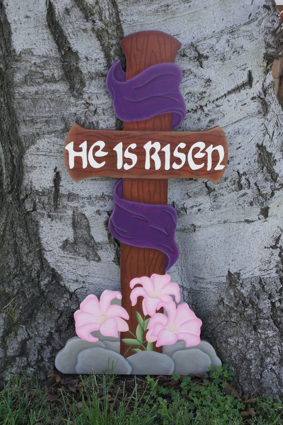 Easter Religious Cross Easter Yard Decoration Wood Yard