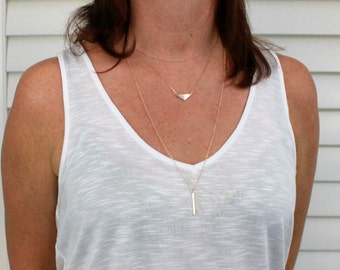 Long Skinny Bar Necklace, Gold Vertical Bar Necklace, Layer Necklace, Modern Jewelry, Long Bar Necklace, Simple Necklace, Minimalist