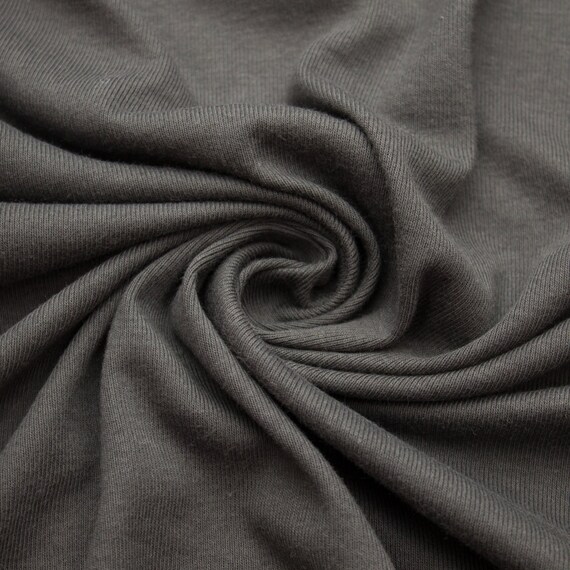Charcoal 60'' Heavy-Weight Cotton Brushed Jersey Knit