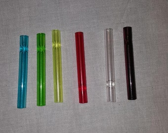 Various Color Glass Tobacco One Hitter Pipes Will Fit In My Dugouts Green Blue Yellow Black Blue Pink Clear and More Free Shipping in US 3"