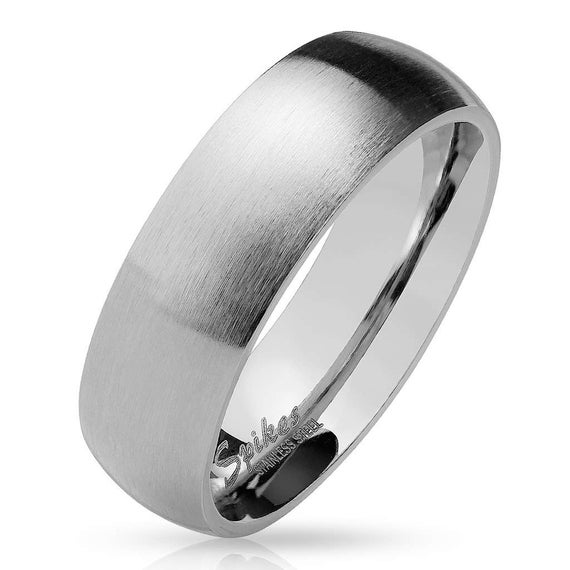 Free engraving-6mm Matte Finish Surface Classic Dome Stainless