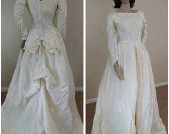 vintage handmade 50s ivory wedding dress wedding gown