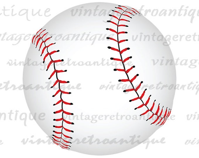 Digital Baseball Printable Image Baseball Ball Clipart Download Color Sports Graphic Digital Print Clip Art Jpg Png Vector HQ 300dpi No.2036