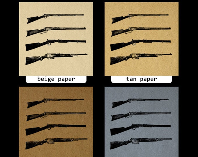 Digital Printable Antique Rifles Graphic Gun Collage Sheet Download Image Vintage Clip Art Jpg Png Eps HQ 300dpi No.1499