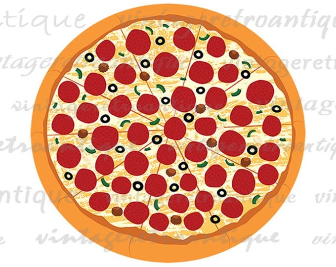 Printable Graphic Pizza Digital Vector Illustration Download Image T-Shirts HQ 300dpi No.2021