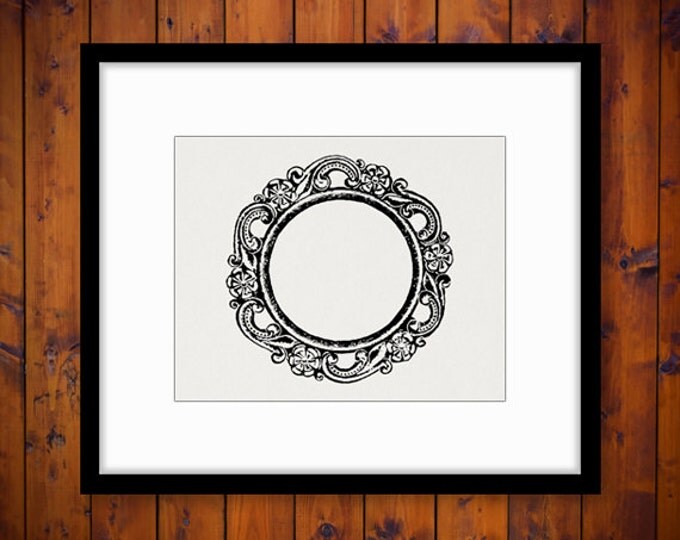 Printable Digital Elegant Circle Frame Graphic Design Illustration Download Image Vintage Clip Art Jpg Png Eps HQ 300dpi No.1146