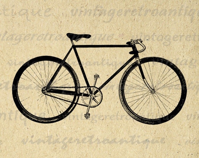 Digital Printable Antique Bike Graphic Vintage Bicycle Illustration Download Image Clip Art Jpg Png Eps HQ 300dpi No.1443