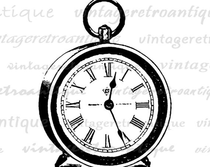 Antique Clock Digital Image Download Printable Graphic Vintage Clip Art Jpg Png Eps HQ No.2880