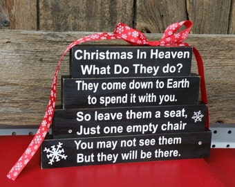 Christmas In Heaven What Do They Do Block Sign Christmas Gift Heaven Gift Loss Sign Heaven With Chair Heaven Sign Blocks