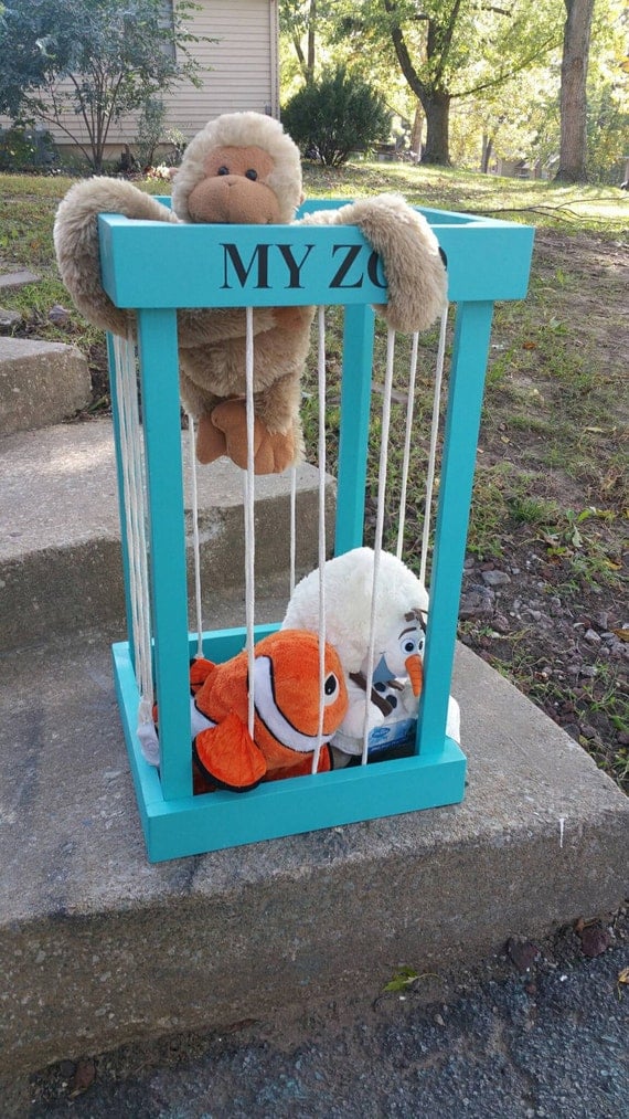 wooden zoo for stuffed animals