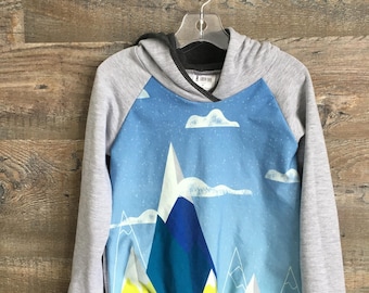 Bamboo Mountain Hoodie with Charcoal Inner Hood and White Side Pockets