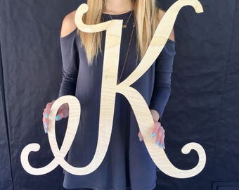 Large Wood Inital Sign, 23" inches Tall, Large Single Letter Monogram Sign, Laser Cut Sign, Wooden Sign, Backdrop Sign, Wood Sign