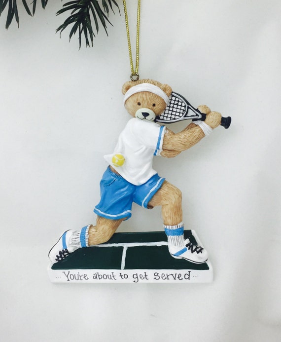 free shipping tennis personalized christmas ornament teddy free shipping tennis personalized christmas ornament teddy