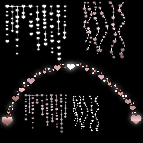 String lights clipart, christmas lights, wedding lights, invitation, valentines day lights, clip ...