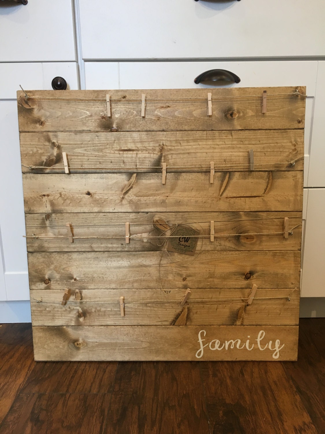 Rustic Photo Display family photo board wood photo board